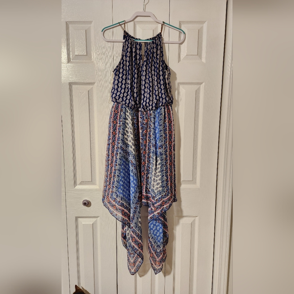Maurices Bohemian Blue Pink Dress